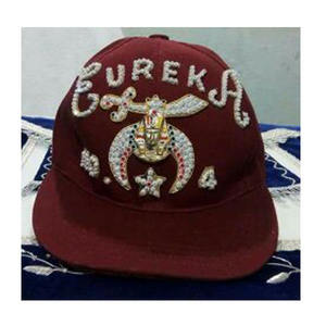 Gorro Masónico Shriner Bordado con el Templo OMAR, Color FOGI, Bordado a Mano con Pedrería, Personalizable con el Nombre de la Logia - Product Image 3