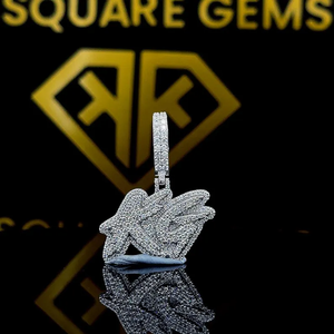Pendentif Hip Hop Personnalisé avec Lettre, Pendentif Lettre, Pendentif Hip Hop Lettre Moissanite pour Homme, Bijoux Hip Hop Ice Out, Pendentif en Argent 925 - Product Image 1