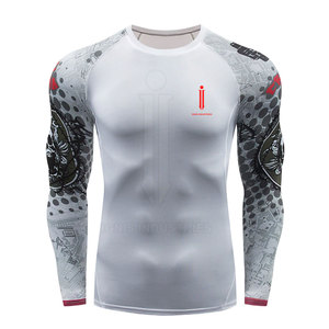 Poliéster Spandex OEM Hombres Personalizado Rash Guard Hombres Venta al por mayor Manga corta Rash Guard - Product Image 1