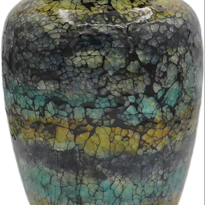 Handmade <b>Large</b> Adult Size Mosaic Glass Cremation <b>Urn</b> Unique Artwork for Funerals Individual Tiles Applied Hand Made Aluminium - Product Image 1