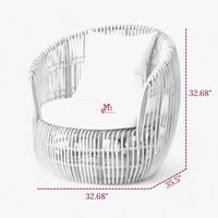Fauteuil lounge moderne en rotin tressé à la main, mobilier élégant pour la maison, le bureau, la chambre, la salle à manger, l'extérieur et le salon