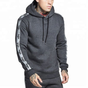 Customized Men Hoodie Pullover Sports Casual <b>Cardigan</b> 2 Piece Set Custom Embroidered Logo Men's Pure 100% Cotton Tracksuit Set - Product Image 3