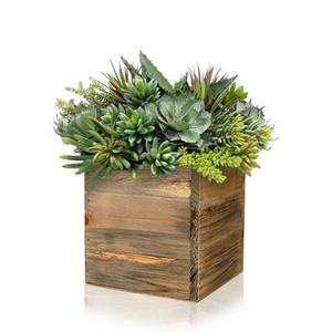 Jardinières de revêtement en zinc en bois de finition rustique exportateur en gros de l'inde nouvelle conception jardinière en bois de revêtement de zine à la main - Product Image 1