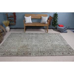 Vintage Rug, 5.4x8.6 ft Large Rug, Gray <b>Brown</b> <b>Wool</b> Rug - Product Image 2