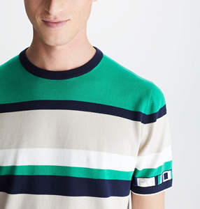 Camiseta personalizada de 100% algodón transpirable para hombre, camiseta en blanco colorida con estampado personalizado y cuello holgado de panel doble con 250 GSM - Product Image 5