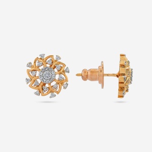 Boucles d'oreilles en zircon 188089 plaquées or 14k/18k, or rose, clous d'oreilles en forme de fleur et de goutte d'eau sertis de diamants pour fiançailles et mariage - Product Image 4