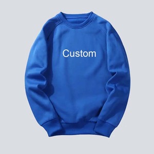 100% algodón hombres Casual cuello redondo pulóver sudaderas con capucha logotipo personalizado bordado impresión manga larga - Product Image 4