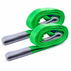 Sangle de levage Provina WBS02 verte en polyester de 50 mm, capacité de 2000 kg, pour le levage et la sécurisation d'objets lourds et volumineux pendant le transport - Product Image 1