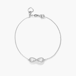 925 Sterling Silver Infinity Bracelet for Women White Gold Plated CZ Diamond Adjustable Chain Bracelet Luxury Jewelry Gift - Product Image 3