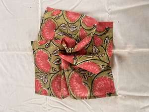 <b>Red</b> Color Hand Made BLock Printed Bagru Dabu Floral <b>Red</b> Color Bandanas For Women Face Cover Ups Mini <b>Scarfs</b> Mini Bandanas - Product Image 4