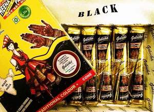 <b>Golecha</b> Natural Black <b>Henna</b> Cones, Pack of 12 Pcs | Skin Friendly | No Harmful Chemical | No PPD - Product Image 3