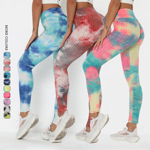 Pantalones de Yoga HEXIN al por Mayor, Personalizados, de Cintura Alta, Sólidos, Transpirables, para Mujer, para Hacer Ejercicio, Gimnasio, Ropa Deportiva, Sin Costuras, Acanalados - Product Image 1