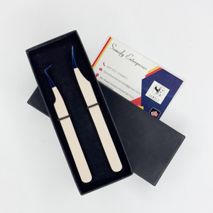 Pince à épiler d'extension de cils de marque privée de couleur nue forte tenue mince volume mince 90 degrés de dauphin maigre conception durable - Product Image 1