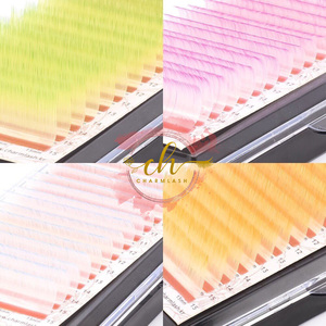 Alta calidad coreana PBT Ombre Color Individual Faux Mink pestañas BC Curl extensiones de pestañas suministros al por mayor con etiqueta privada - Product Image 6