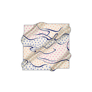 Off-White Silk Twill Patterned <b>Square</b> <b>Scarf</b> - Product Image 1