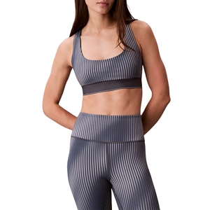 Ladies Plus Size Striped <b>Racerback</b> <b>Sports</b> <b>Bra</b> U-NECK High for Gym Running Vest Shockproof Patterned Workout Top Activewear - Product Image 1