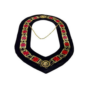 Ensemble de collier et de bijoux d'officier maçonnique, accessoires de cérémonie de la franc-maçonnerie, ensemble de collier et de bijoux de franc-maçon - Product Image 1