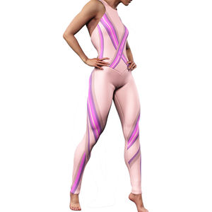 Ropa de gimnasio de alta calidad, Pelele de Yoga para mujer, Control de barriga de cintura alta, Pelele de entrenamiento de ejercicio transpirable - Product Image 1
