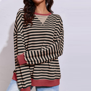 Sudadera de Algodón para Mujer, Cuello Redondo, Secado Rápido, Transpirable, Ajuste Regular, Mangas Largas, Felpa, Talla Grande - Product Image 6
