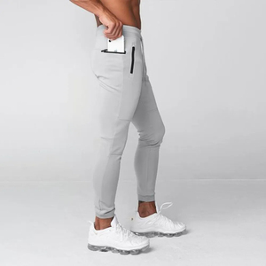 Pantalones de chándal cónicos deportivos baratos para hombre con panel de color personalizado pantalones de chándal grises ajustados tarifa al por mayor precio barato OEM - Product Image 4