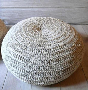 Puf otomano de decoración India floral étnica con cubierta de retazos bordados PUF de tela para decoración para sala de estar - Product Image 5