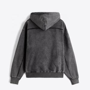 Boxy Vintage Wash Hoodie <b>Men</b> 100% Cotton Oversized Drop Shoulder Streetwear Heavyweight <b>Pullover</b> Blank French Terry Hoodies - Product Image 6