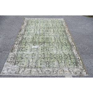 Clásico verde Beige 5,3X7,9 pies lana Aubusson diseño sala de estar alfombra Patchwork rectángulo aparador alfombra látex alfombras turcas - Product Image 1