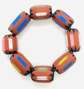 Antiguo veneciano Vintage Murano 8mm Rosetta comercio patrón redondo Murano cuentas de vidrio 2 capas sueltas todos los colores para la fabricación de joyas - Product Image 1