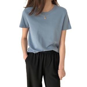 Camisetas lisas de diseño personalizado con logotipo OEM de cuello redondo para mujer de calidad superior, camiseta de manga corta Lisa informal OEM para hombre - Product Image 1