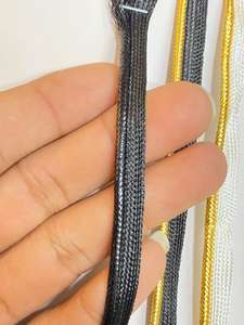 Wholesale Eco-Friendly Coated Woven Flat Bias Trim Silver Gold Metallic Lurex Piping <b>Cord</b> Garment Bags Shoes Home Textile - Product Image 5