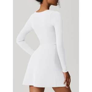 Robe courte tendance pour femme, été 2026, style doux et mignon, à manches longues, dos nageur, coupe évasée et évasée, taille cintrée - Product Image 4