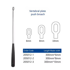 Brocha de empuje de placa vertebral de acero inoxidable de la mejor calidad aprobada por CE ISO Instrumentos quirúrgicos ortopédicos Cureta espinal - Product Image 2