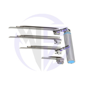 Juego de laringoscopio Miller Blade de acero inoxidable reutilizable con mango Diagnóstico médico 4 cuchillas y 1 Mango en caja de plástico - Product Image 1