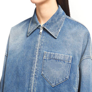 Veste en jean décontractée vintage pour femmes, personnalisée en gros, polyester/coton, imperméable, écologique, boutons diamants, haute qualité - Product Image 2