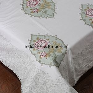 Ndian-Juego de ropa de cama con funda de almohada, juego de sábanas con bordes enjuagados, sanganeri artesanal - Product Image 5