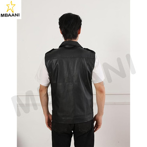 Gilet en simili cuir classique pour homme, veste sans manches pour motard, club de moto, veste sans manches - Product Image 4