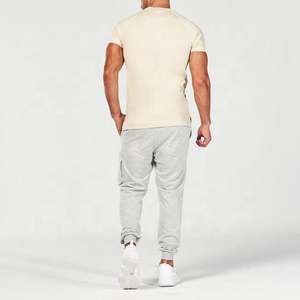 T-shirt à manches courtes personnalisé pour hommes, coupe ample, léger, séchage rapide, fitness, course à pied, 100% coton, tissu peigné, gymnastique musculaire unie - Product Image 4