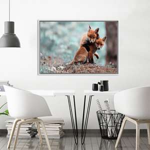 Obra de arte impresa en lienzo: elegante decoración para amantes de los animales para el hogar, lienzo con marco blanco - Product Image 1