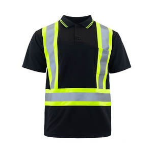 Polo de sécurité haute visibilité avec bandes réfléchissantes Polo de sécurité pour homme à manches courtes et bande de sécurité - Product Image 1