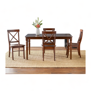 Mid-Century Modern Dining Set 4 Wooden Chairs Cross-Back Design for Home Kitchen Living Room School Transitional Restaurant - Product Image 1