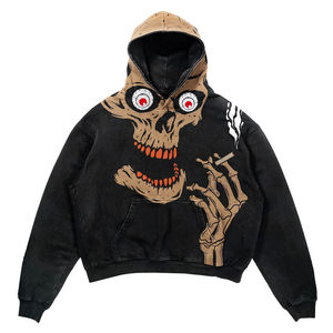 100% coton rétro basiques unisexe pull doux respirant pour tenues d'hiver élégantes sweat à capuche pour hommes avec technique teint uni durable - Product Image 2