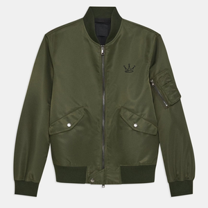 Chaqueta Bomber de satén con logotipo personalizado para hombre, ropa de calle de moda de calle con lona de poliéster, estilo destacado con logotipo frontal - Product Image 4