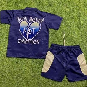 DCY 2025 Trending Product Custom Double <b>Zipper</b> Hoodie <b>Shorts</b> Set,Nylon Track Suit Men,Custom Embroidered Tracksuit - Product Image 6