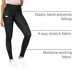 กางเกงเลกกิ้งผู้หญิงขายดี ผลิตจากโรงงาน คุณภาพสูง เป็นมิตรกับสิ่งแวดล้อม เหมาะสำหรับออกกำลังกาย สไตล์ไฮสตรีท รับผลิตตามแบบ น้ำหนักเบา แห้งเร็ว ระบายอากาศได้ดี - Product Image 3