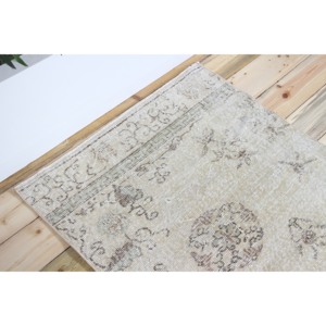 Tapis turc 3x9,5 pi (91x290 cm), tapis vintage marron à motifs floraux - Product Image 5