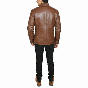 Último diseño personalizado Logo impresión invierno chaqueta de cuero de oveja mejor calidad hombres chaquetas de cuero chaqueta de cuero de los hombres - Product Image 3