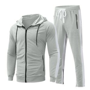 Survêtement sport zippé pour homme, tendance, respirant, coupe classique, longueur intégrale, design uni, logo personnalisé, fournisseur en gros - Product Image 4