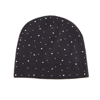 Venta de Fábrica, Gorro de Invierno de Punto al por Mayor, Cálido y Brillante, con Logotipo Personalizado, Bordado 3D, Gorro de Calavera con Pedrería, 100% Acrílico, Estilo Y2K para Viajes