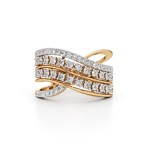 Elegante anillo de oro de 14kt y 18kt con diamantes cultivados en laboratorio-Joyería de lujo sostenible para cada ocasión - Product Image 1