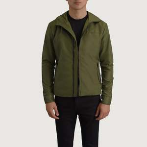 Chaqueta Cortavientos con Capucha Estilo Deportivo Wesley Green, Ligera, Transpirable, de Lana, Nailon, Piel de Oveja, Poliéster y Algodón, Talla XL, con Cierre - Product Image 1